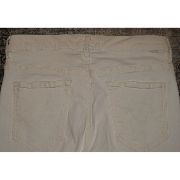 MOTHER Jeans The Looker Ankle Fray White Stretch Denim Women 31 - Picture 10 of 13